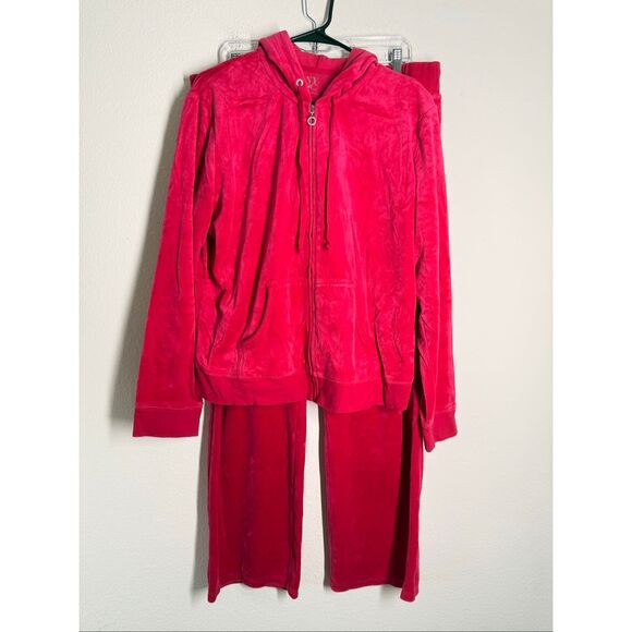 New York & Company Women’s Velour Track Suit 2 pcs Dark Pink Size XL See Notes - Picture 1 of 15